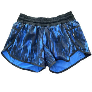 Lululemon Tracker Short III Nightsky Harbor Blue Black Elastic Waist Size 8